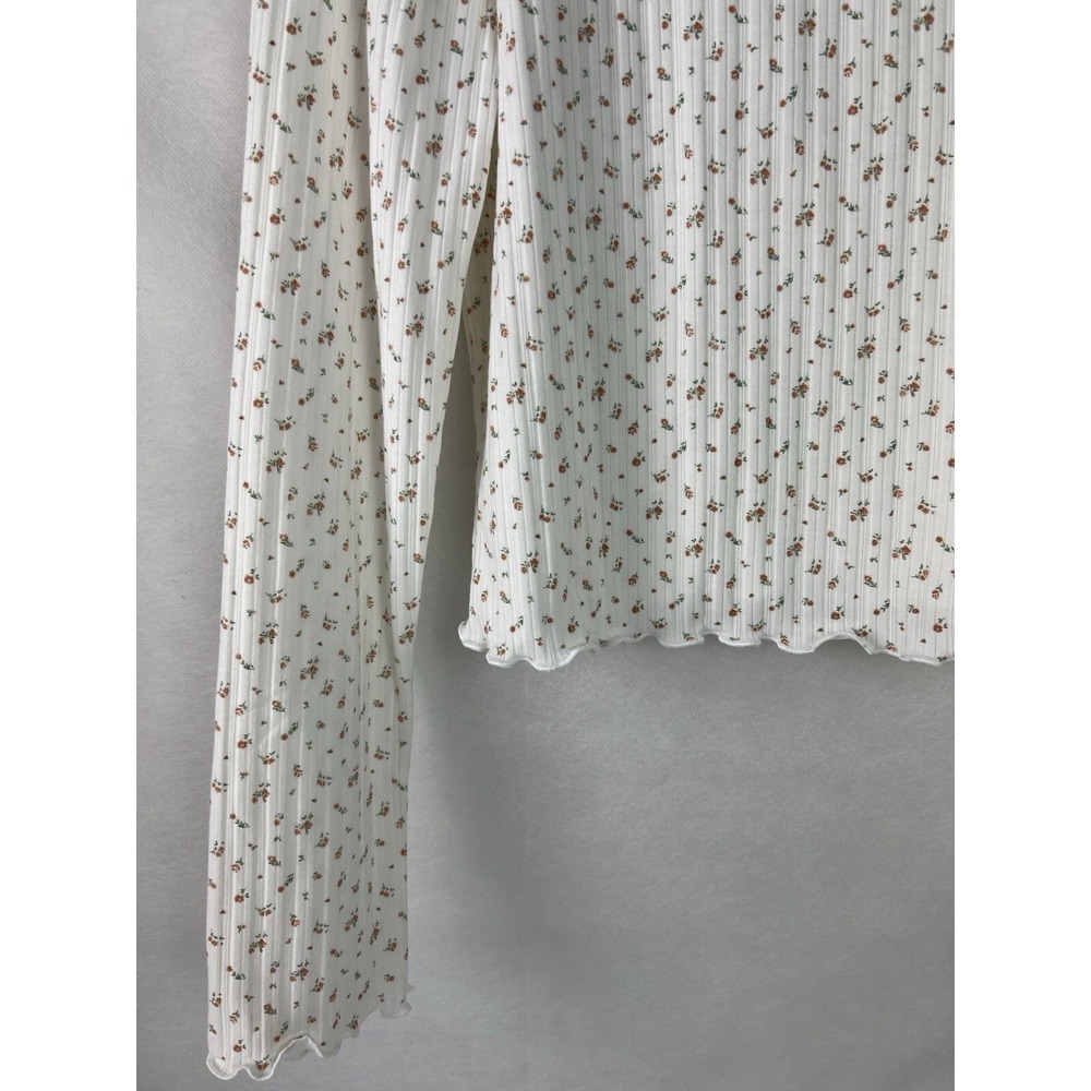 Aeropostale Women's Shrunken Tee Size XX-Large Stretch Floral Cream A56 - Picture 6 of 11